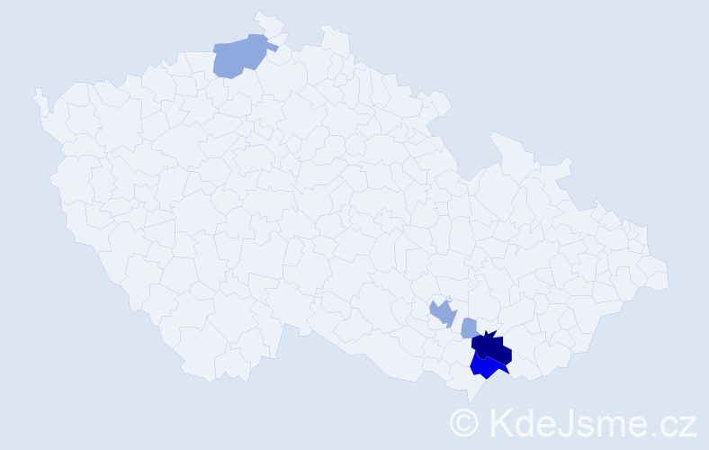Příjmení: 'Krakovec', počet výskytů 15 v celé ČR