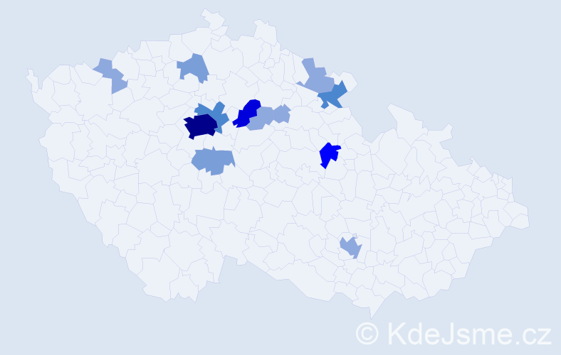 Příjmení: 'Kymrová', počet výskytů 33 v celé ČR