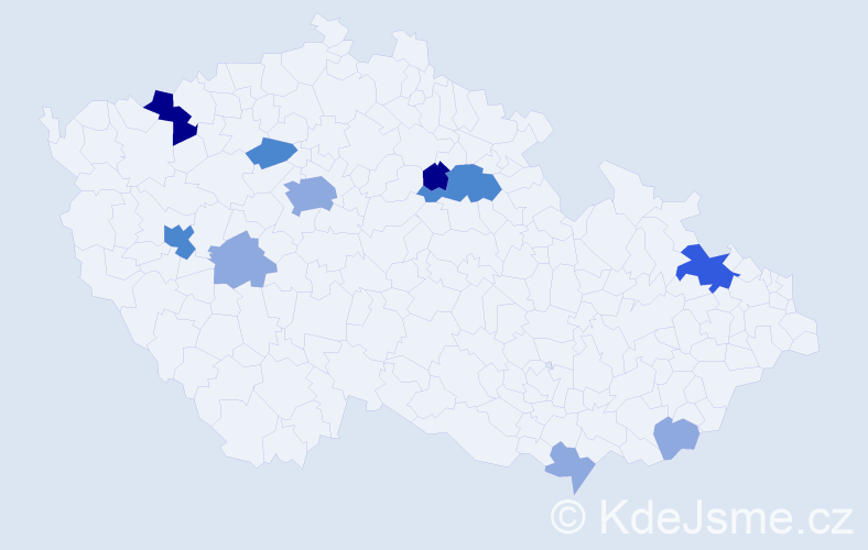 Příjmení: 'Chamulová', počet výskytů 23 v celé ČR