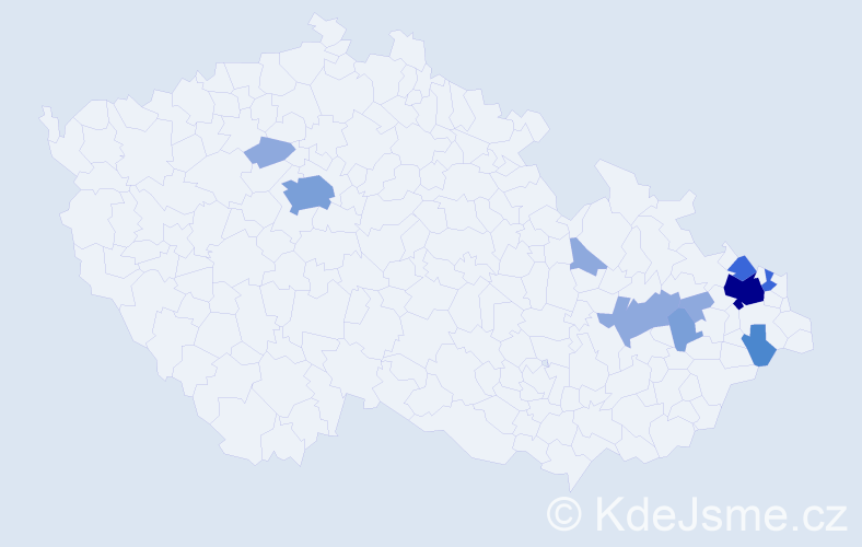 Příjmení: 'Platek', počet výskytů 26 v celé ČR