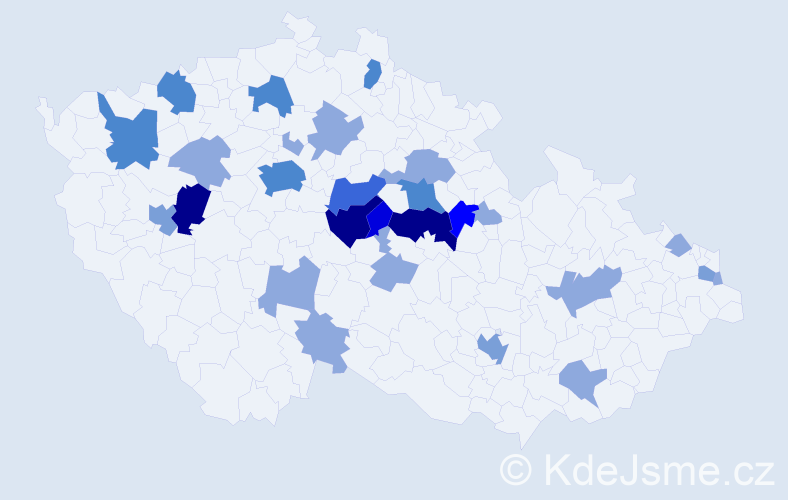 Příjmení: 'Karelová', počet výskytů 72 v celé ČR