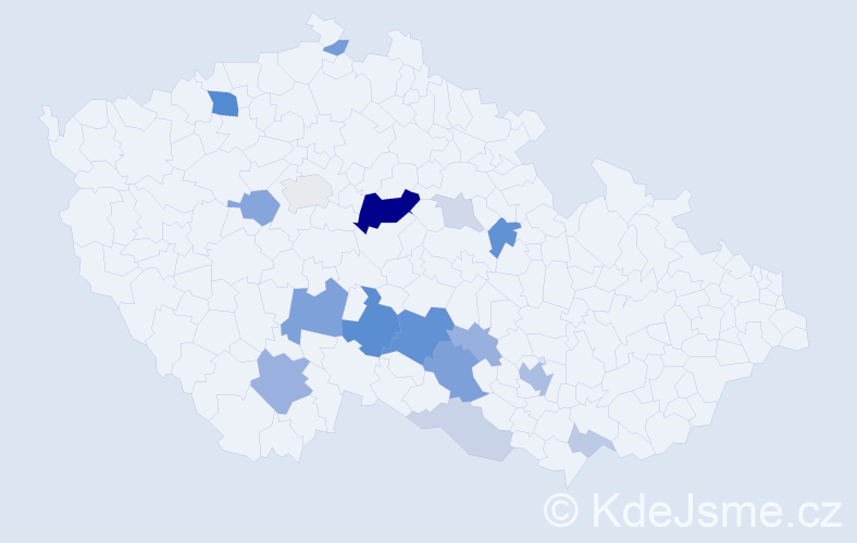 Příjmení: 'Bourek', počet výskytů 49 v celé ČR