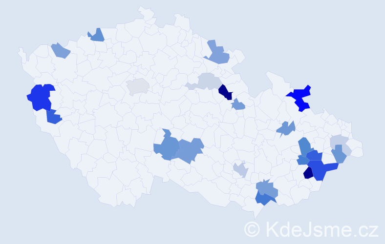 Příjmení: 'Batrlová', počet výskytů 51 v celé ČR