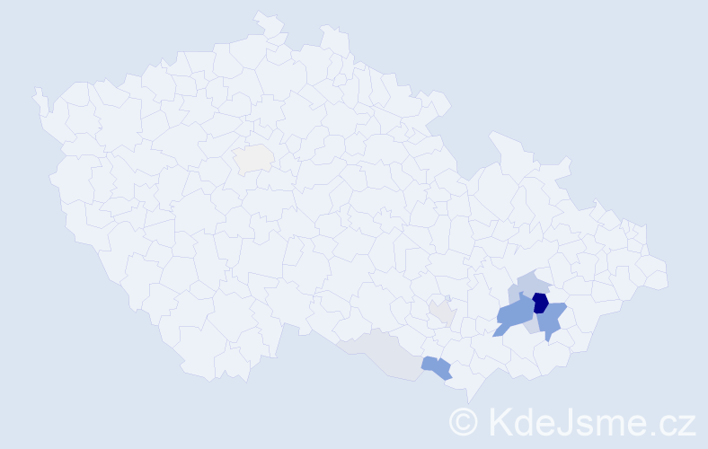 Příjmení: 'Závrbská', počet výskytů 34 v celé ČR