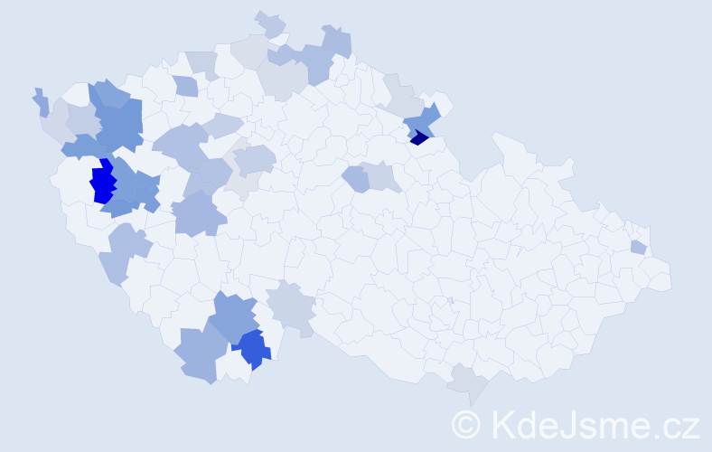Příjmení: 'Hackerová', počet výskytů 108 v celé ČR