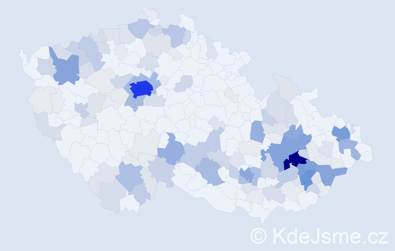 Příjmení: 'Zmeškal', počet výskytů 536 v celé ČR