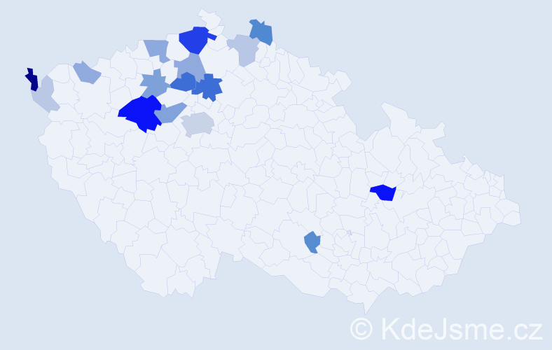 Příjmení: 'Lepová', počet výskytů 55 v celé ČR