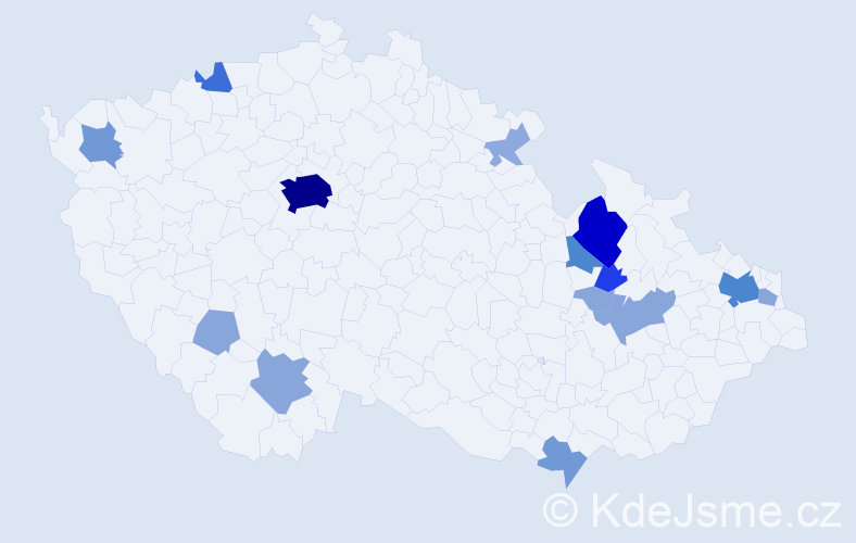 Příjmení: 'Dražný', počet výskytů 53 v celé ČR