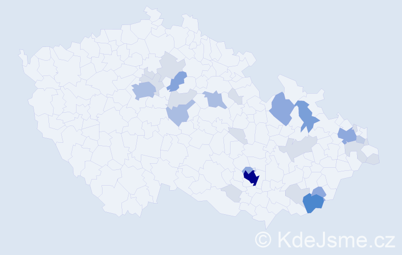 Příjmení: 'Piják', počet výskytů 82 v celé ČR