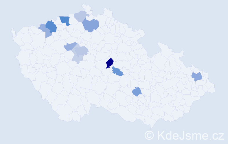 Příjmení: 'Bily', počet výskytů 35 v celé ČR