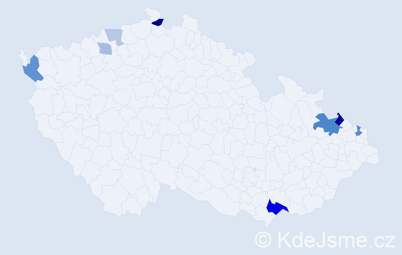 Příjmení: 'Dzurenková', počet výskytů 19 v celé ČR