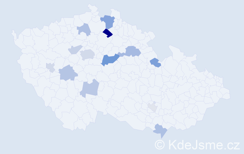 Příjmení: 'Lenderová', počet výskytů 23 v celé ČR