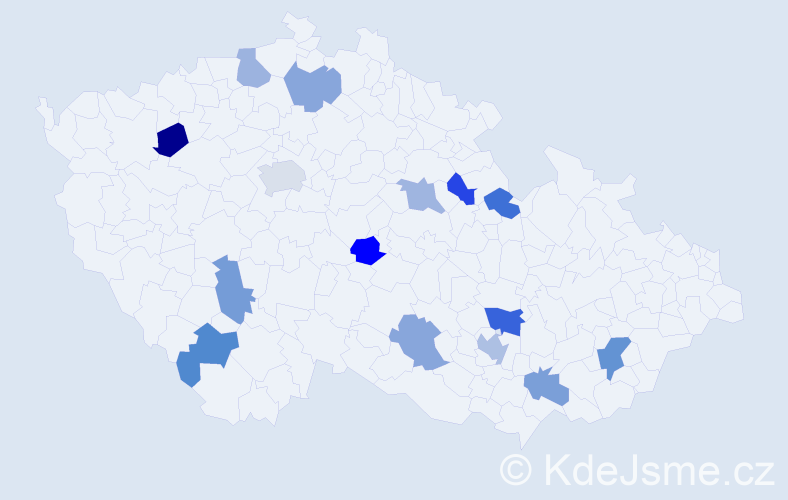 Příjmení: 'Gantumur', počet výskytů 19 v celé ČR