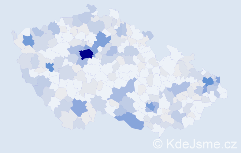 Příjmení: 'Szabó', počet výskytů 783 v celé ČR