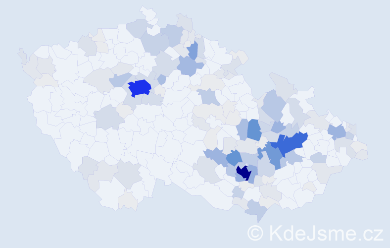 Příjmení: 'Crha', počet výskytů 578 v celé ČR