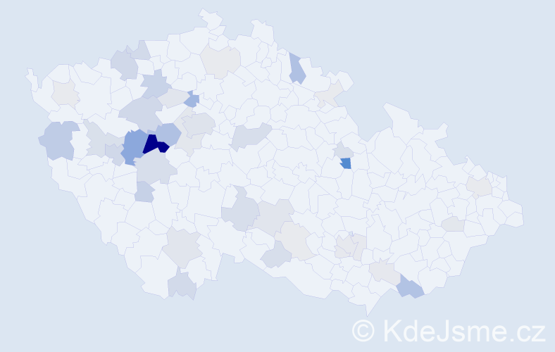 Příjmení: 'Kebrle', počet výskytů 132 v celé ČR