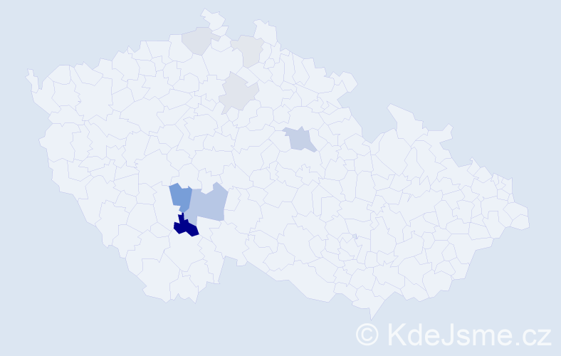 Příjmení: 'Sušerová', počet výskytů 16 v celé ČR
