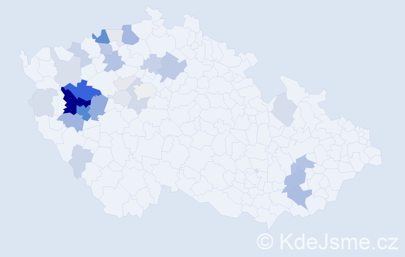 Příjmení: 'Fryček', počet výskytů 141 v celé ČR