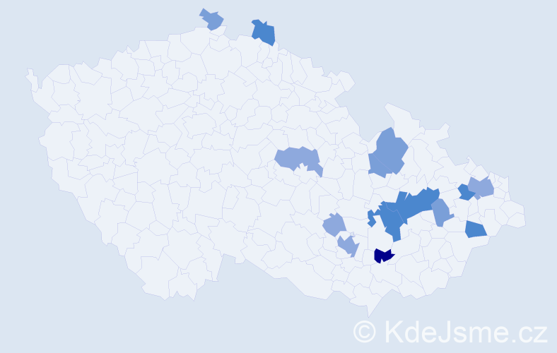 Příjmení: 'Facek', počet výskytů 34 v celé ČR