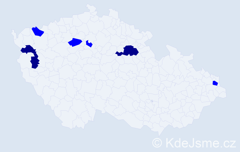 Příjmení: 'Pobeha', počet výskytů 10 v celé ČR