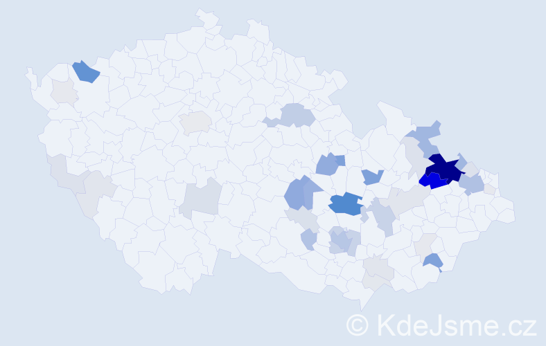 Příjmení: 'Elblová', počet výskytů 169 v celé ČR