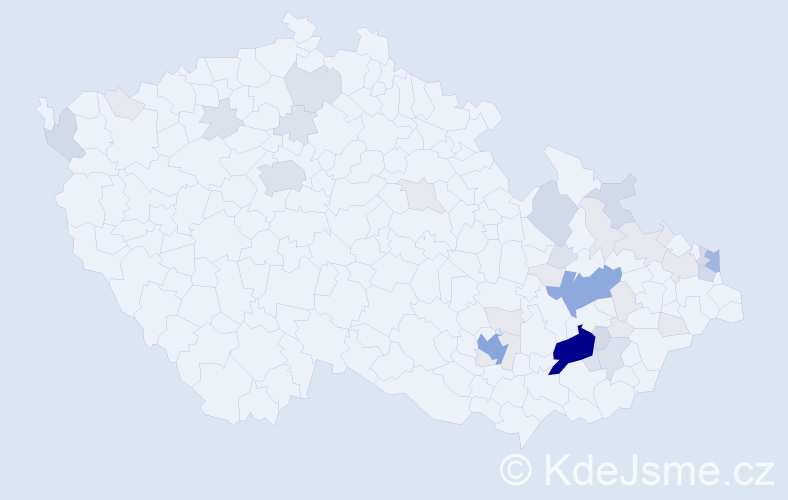 Příjmení: 'Majda', počet výskytů 121 v celé ČR