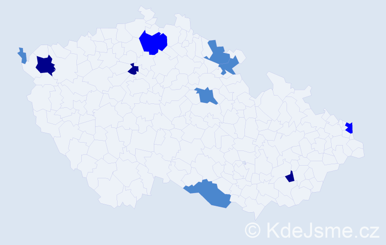 Příjmení: 'Madaras', počet výskytů 18 v celé ČR