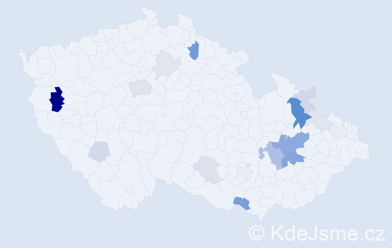 Příjmení: 'Bocan', počet výskytů 51 v celé ČR