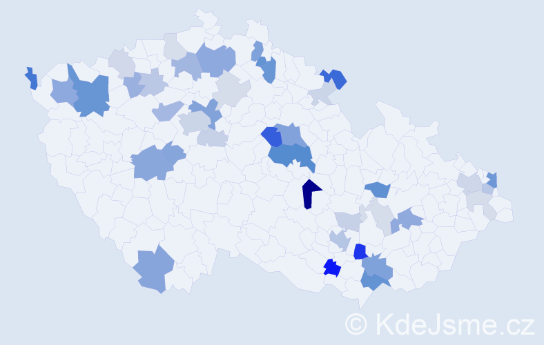 Příjmení: 'Horych', počet výskytů 111 v celé ČR