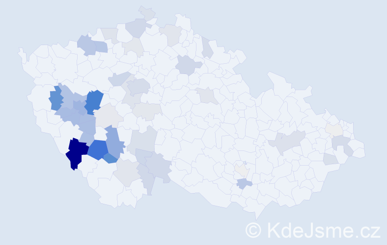 Příjmení: 'Janout', počet výskytů 156 v celé ČR