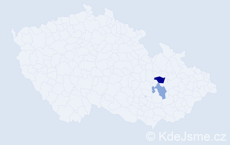 Příjmení: 'Dutszaková', počet výskytů 7 v celé ČR