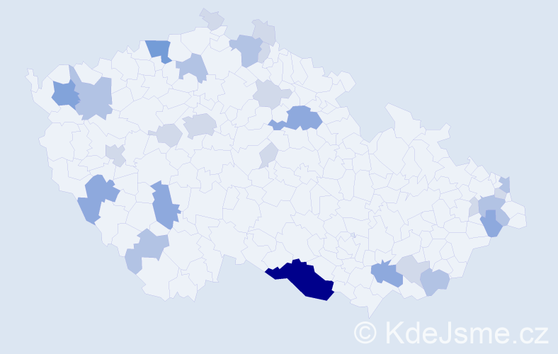 Příjmení: 'Boorová', počet výskytů 65 v celé ČR