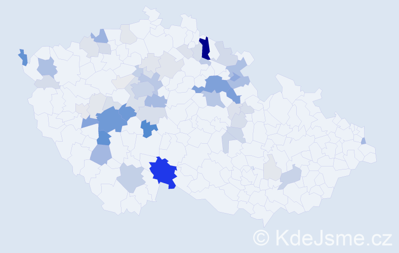Příjmení: 'Boukal', počet výskytů 237 v celé ČR
