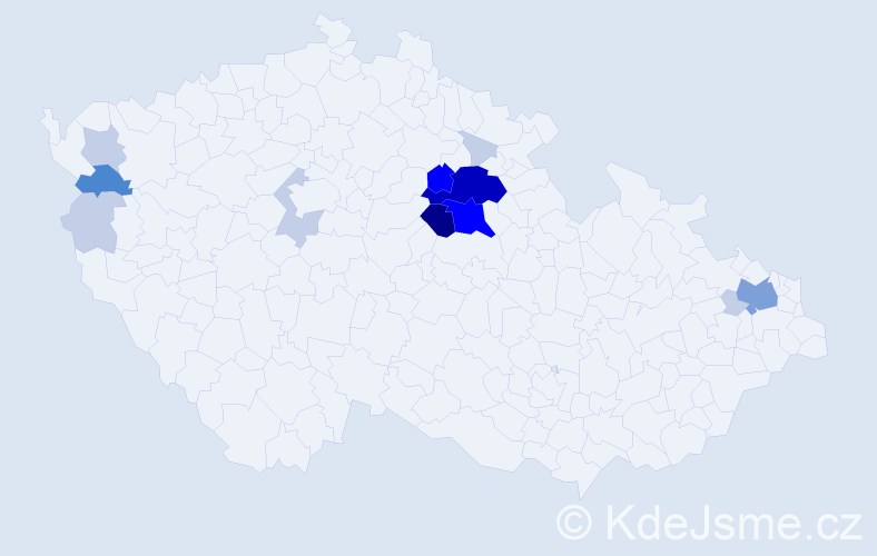 Příjmení: 'Boudyš', počet výskytů 50 v celé ČR
