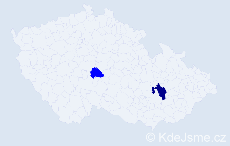 Příjmení: 'Kachramanová', počet výskytů 5 v celé ČR