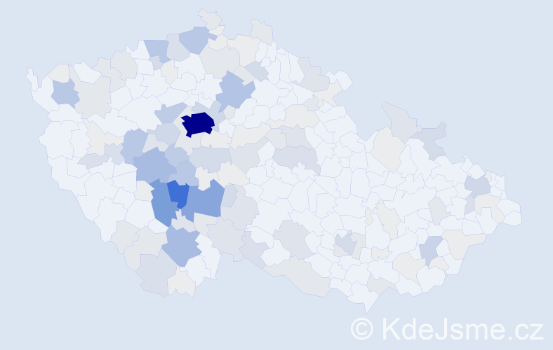 Příjmení: 'Kofroň', počet výskytů 457 v celé ČR