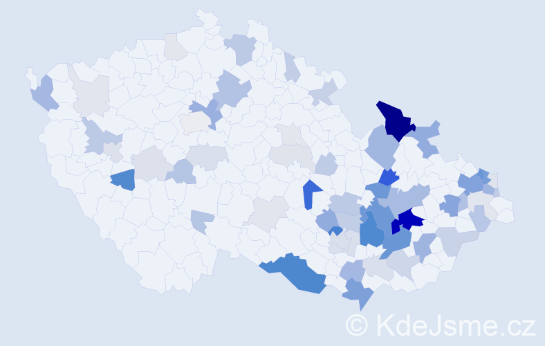 Příjmení: 'Pěčková', počet výskytů 221 v celé ČR
