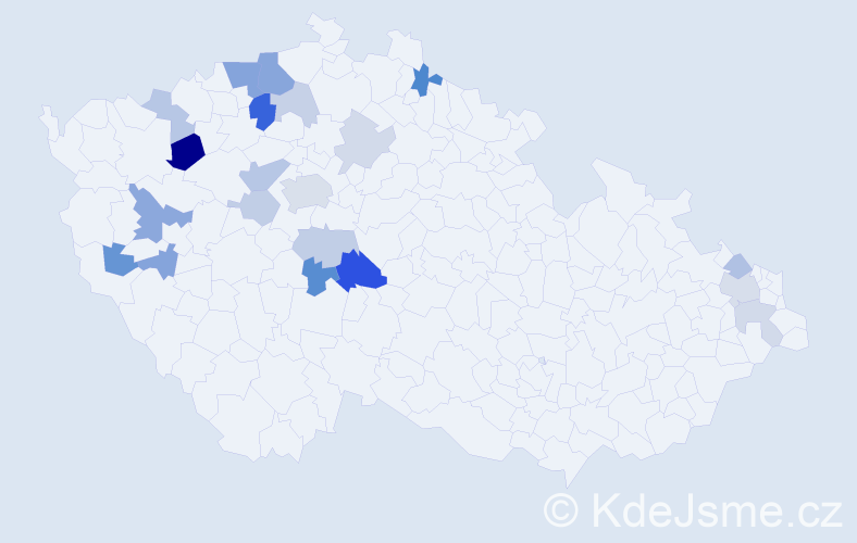 Příjmení: 'Zimermanová', počet výskytů 41 v celé ČR