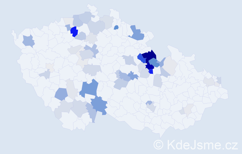 Příjmení: 'Barvínková', počet výskytů 224 v celé ČR