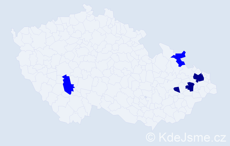 Příjmení: 'Kučavíková', počet výskytů 8 v celé ČR