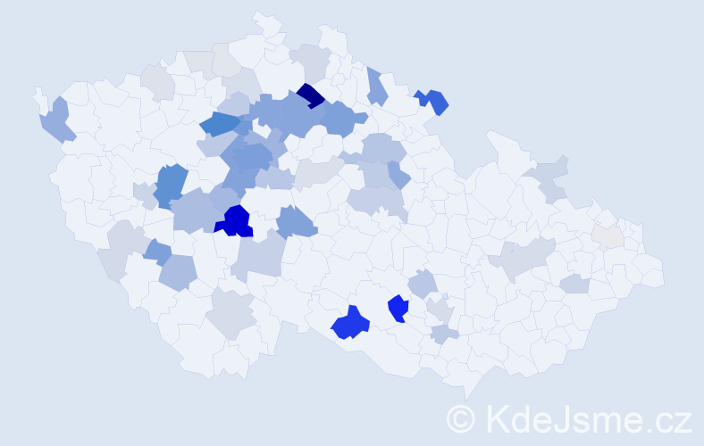 Příjmení: 'Rusnak', počet výskytů 175 v celé ČR
