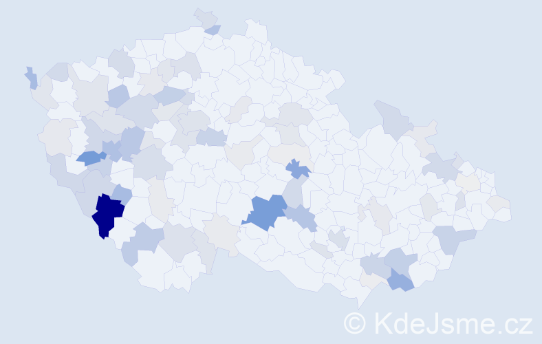 Příjmení: 'Kalný', počet výskytů 281 v celé ČR