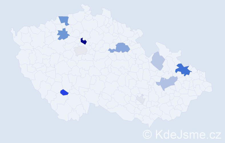 Příjmení: 'Peiker', počet výskytů 26 v celé ČR