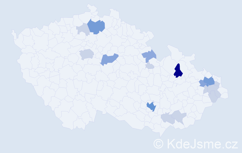 Příjmení: 'Kobolka', počet výskytů 43 v celé ČR