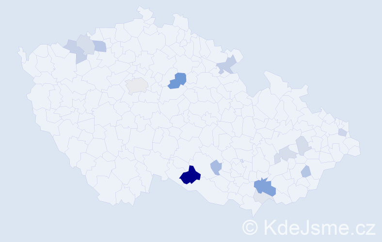 Příjmení: 'Ralbovská', počet výskytů 49 v celé ČR