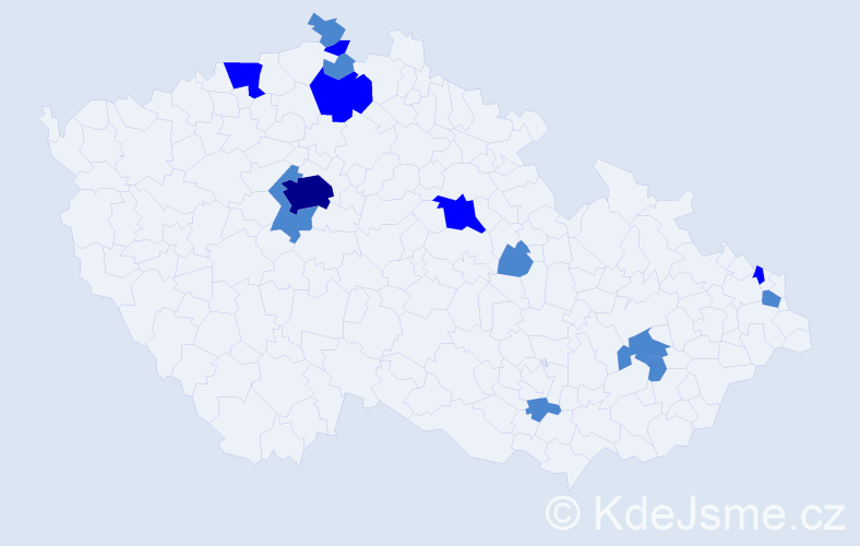 Příjmení: 'Reváková', počet výskytů 21 v celé ČR