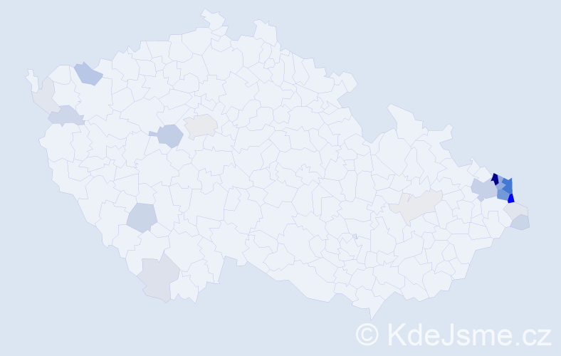 Příjmení: 'Szeligová', počet výskytů 100 v celé ČR