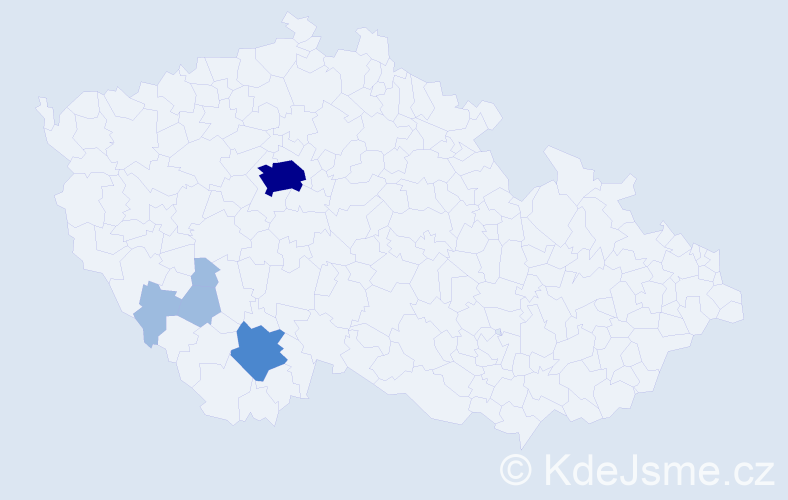 Příjmení: 'Mojka', počet výskytů 9 v celé ČR