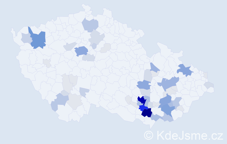 Příjmení: 'Nádeníčková', počet výskytů 227 v celé ČR