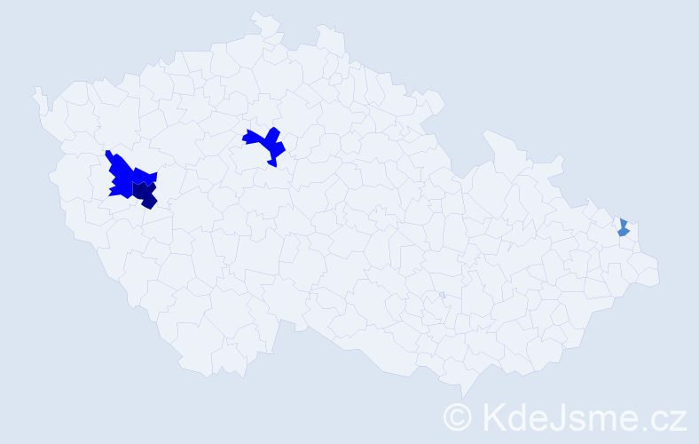 Příjmení: 'Mur', počet výskytů 8 v celé ČR